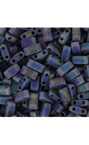 Miyuki half tila 5x2.4mm beads - Matted transparent brown ab HTL-135FR